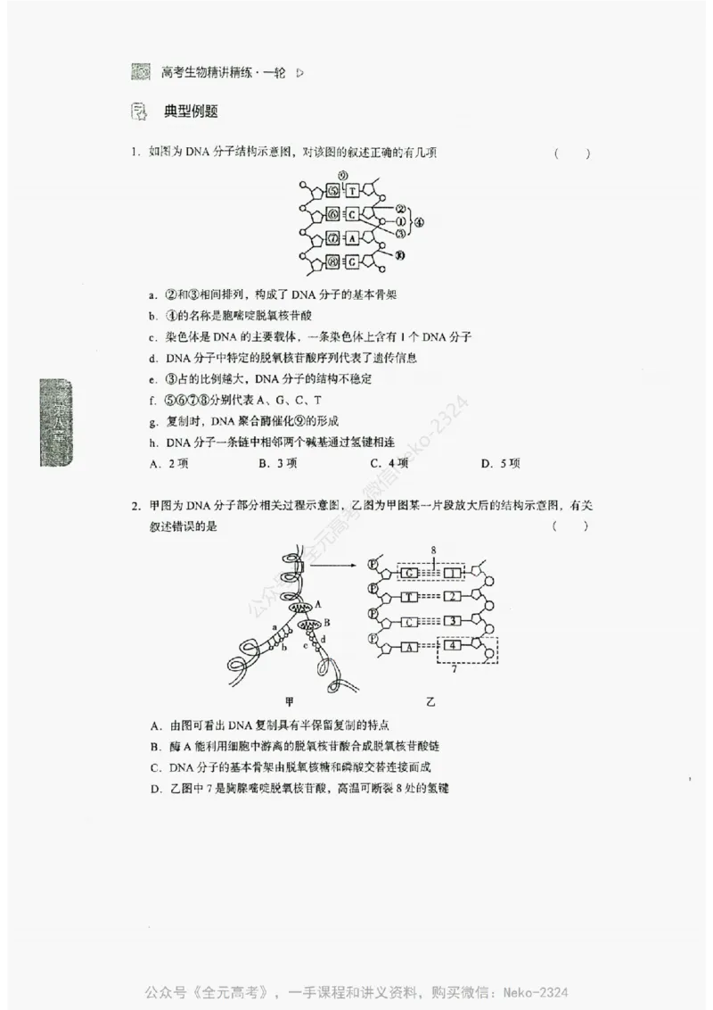 2024万猛生物精讲精练一轮_@_2024-2025高三（6-6月题库）_2024年09月试卷_万猛