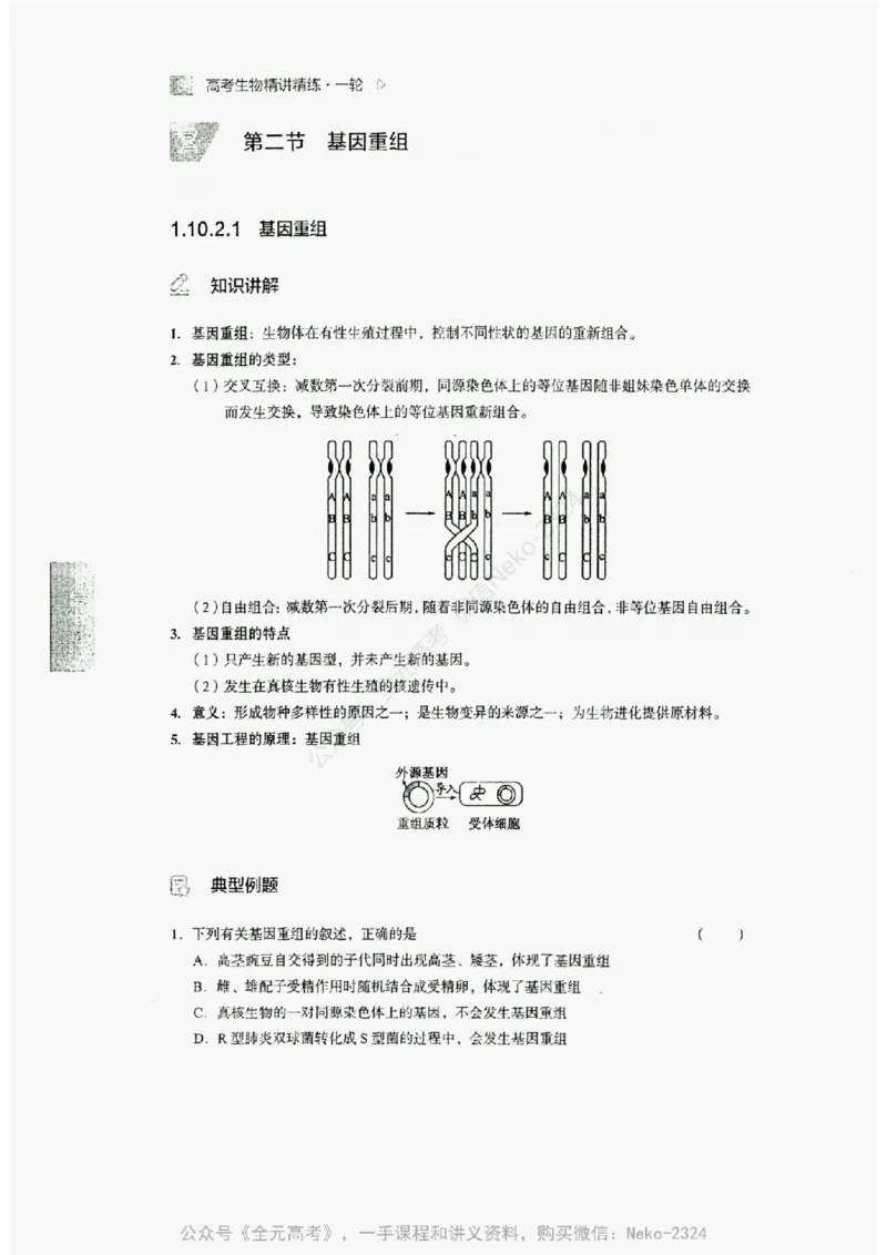 2024万猛生物精讲精练一轮_@_2024-2025高三（6-6月题库）_2024年09月试卷_万猛