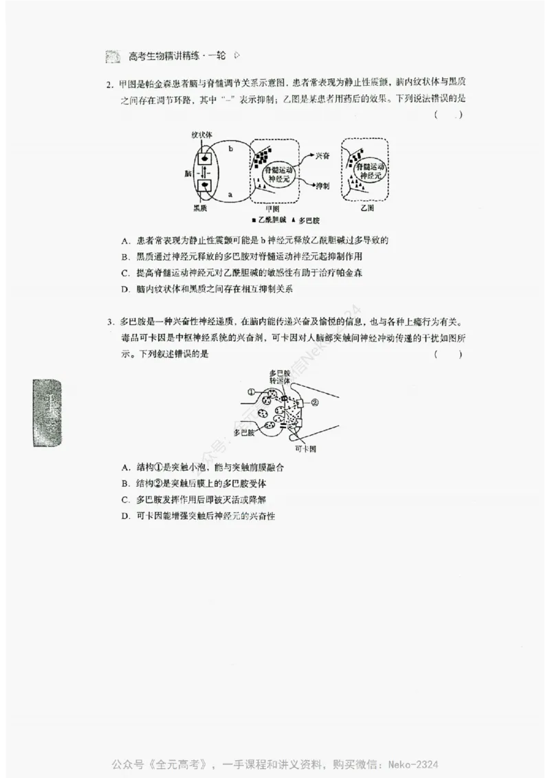 2024万猛生物精讲精练一轮_@_2024-2025高三（6-6月题库）_2024年09月试卷_万猛