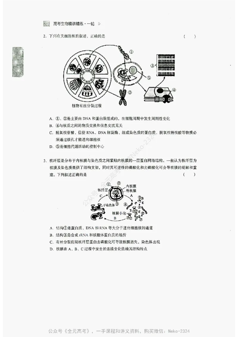 2024万猛生物精讲精练一轮_@_2024-2025高三（6-6月题库）_2024年09月试卷_万猛