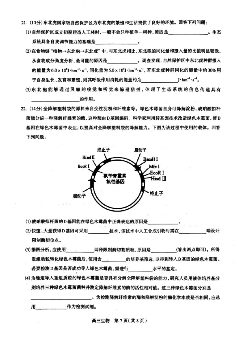 2024届河北省石家庄市普通高中学校毕业年级教学质量摸底检测生物(1)_2023年11月_01每日更新_23号_2024届河北省石家庄市普通高中学校毕业年级教学质量摸底检测