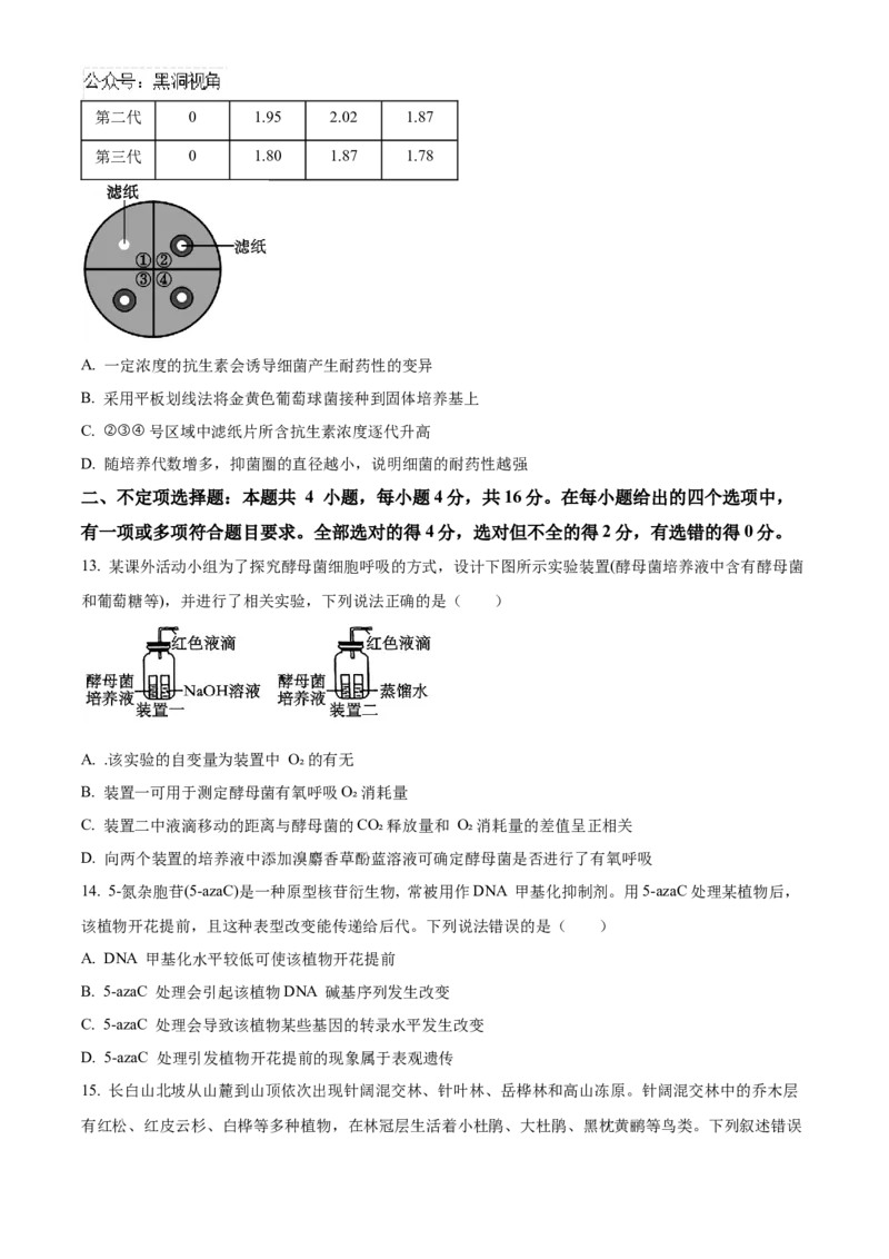 2025届湖南省益阳市一模生物试题Word版无答案_2024-2025高三（6-6月题库）_2024年09月试卷_0910湖南省益阳市2024-2025学年高三上学期9月第一次教学质量检测