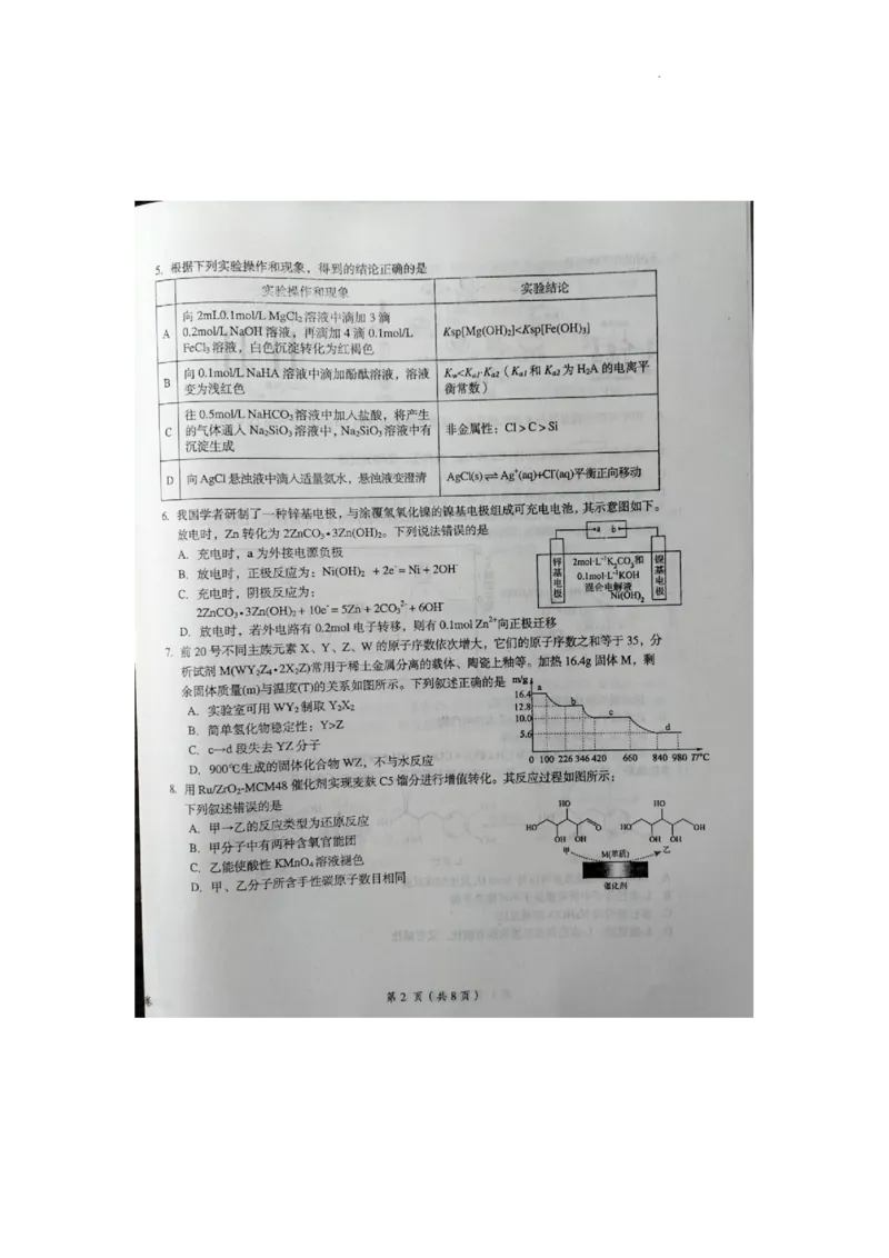 江西省鹰潭市2024届下学期高三第一次模拟考试化学试卷_2024年3月_013月合集_2024届江西省鹰潭市高三下学期第一次模拟考试（鹰潭一模）