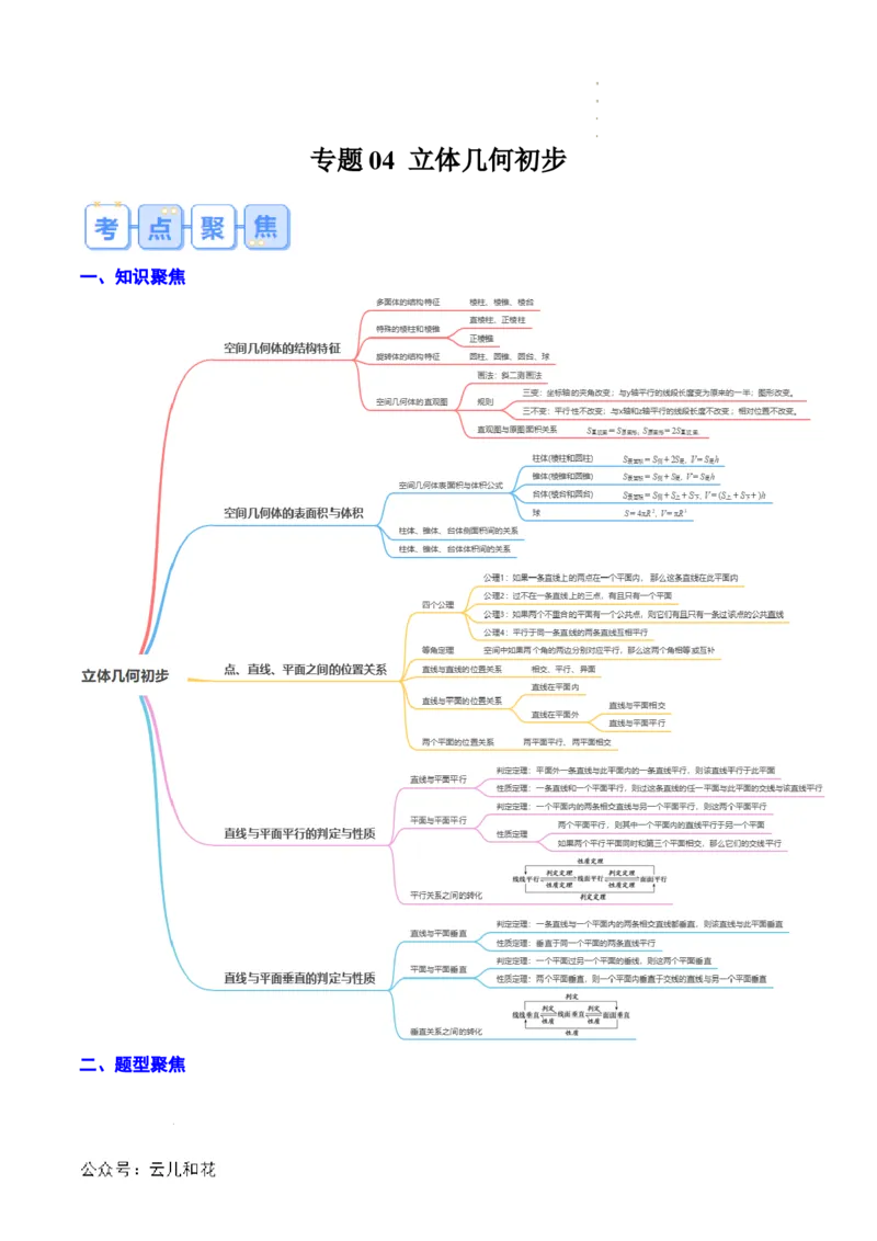 专题04立体几何初步（思维导图+知识串讲+18题型+过关检测）（解析版）_2024-2025高二（7-7月题库）_0708暑假自学课2024年新高二数学暑假提升精品讲义7.10新增
