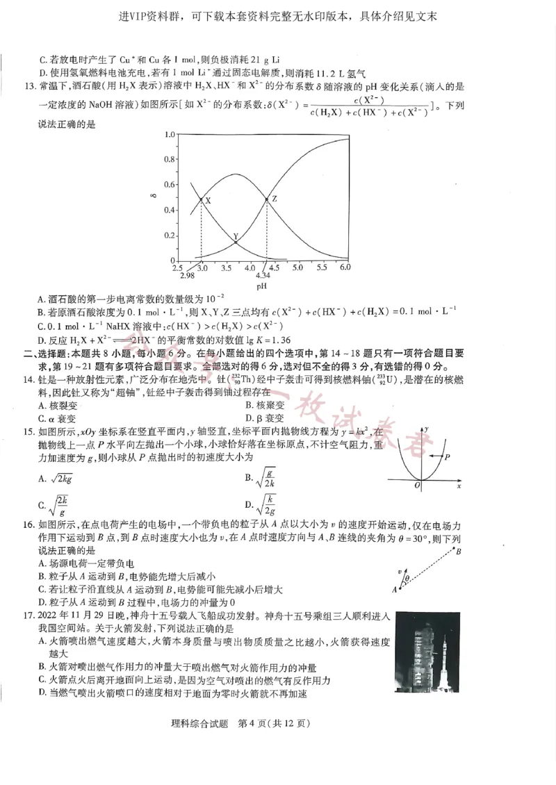 河南省商丘市第一高级中学、临颍县第一高级中学2校2022-2023学年高三下学期3月月考理综试题_2024年2月_01每日更新_11号_2023届河南天一大联考高三阶段性测试(五)全科
