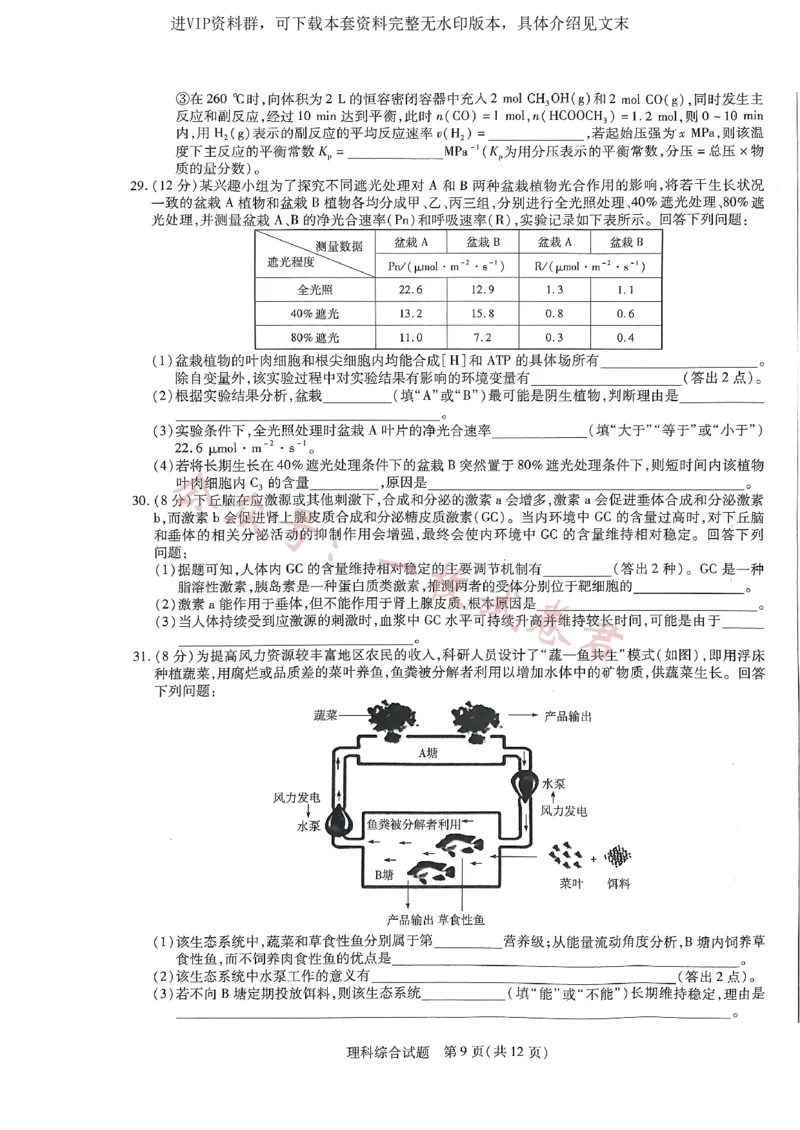 河南省商丘市第一高级中学、临颍县第一高级中学2校2022-2023学年高三下学期3月月考理综试题_2024年2月_01每日更新_11号_2023届河南天一大联考高三阶段性测试(五)全科