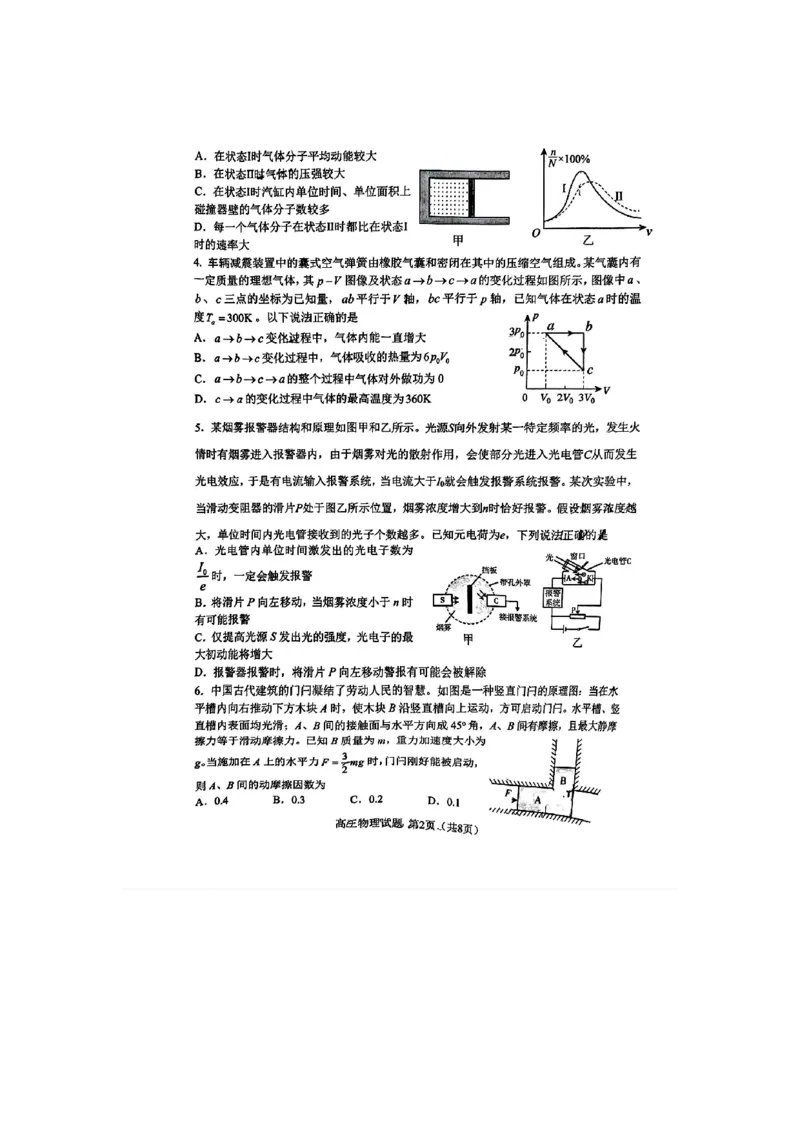 物理(1)_2024年5月_025月合集_2024届山东省淄博市高三下学期阶段性诊断（二模）