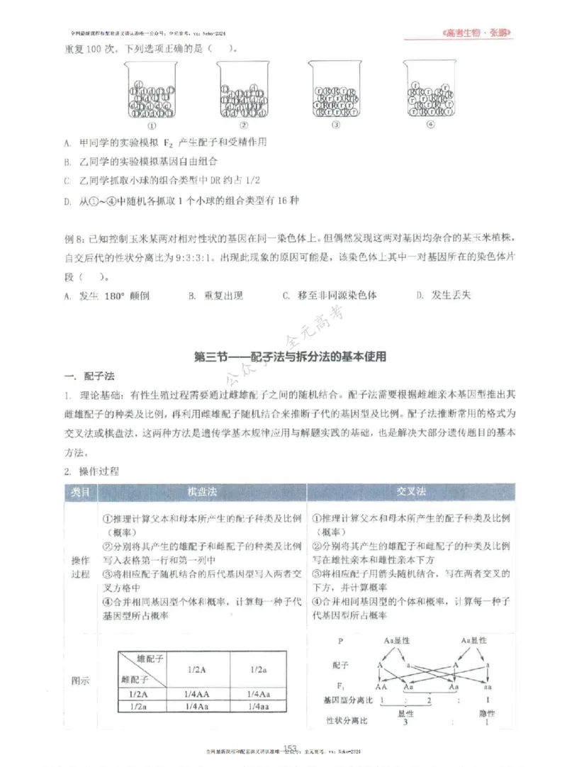 2024张鹏生物一轮复习讲义上_2024-2025高三（6-6月题库）_2024年09月试卷_张鹏