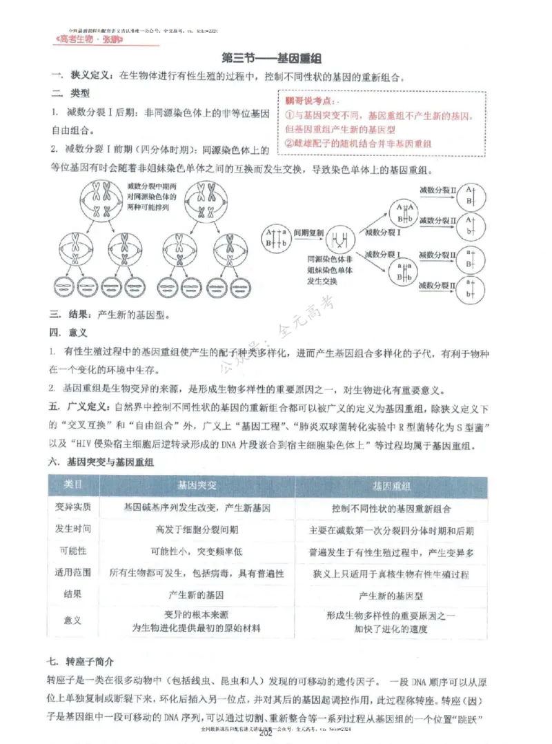 2024张鹏生物一轮复习讲义上_2024-2025高三（6-6月题库）_2024年09月试卷_张鹏