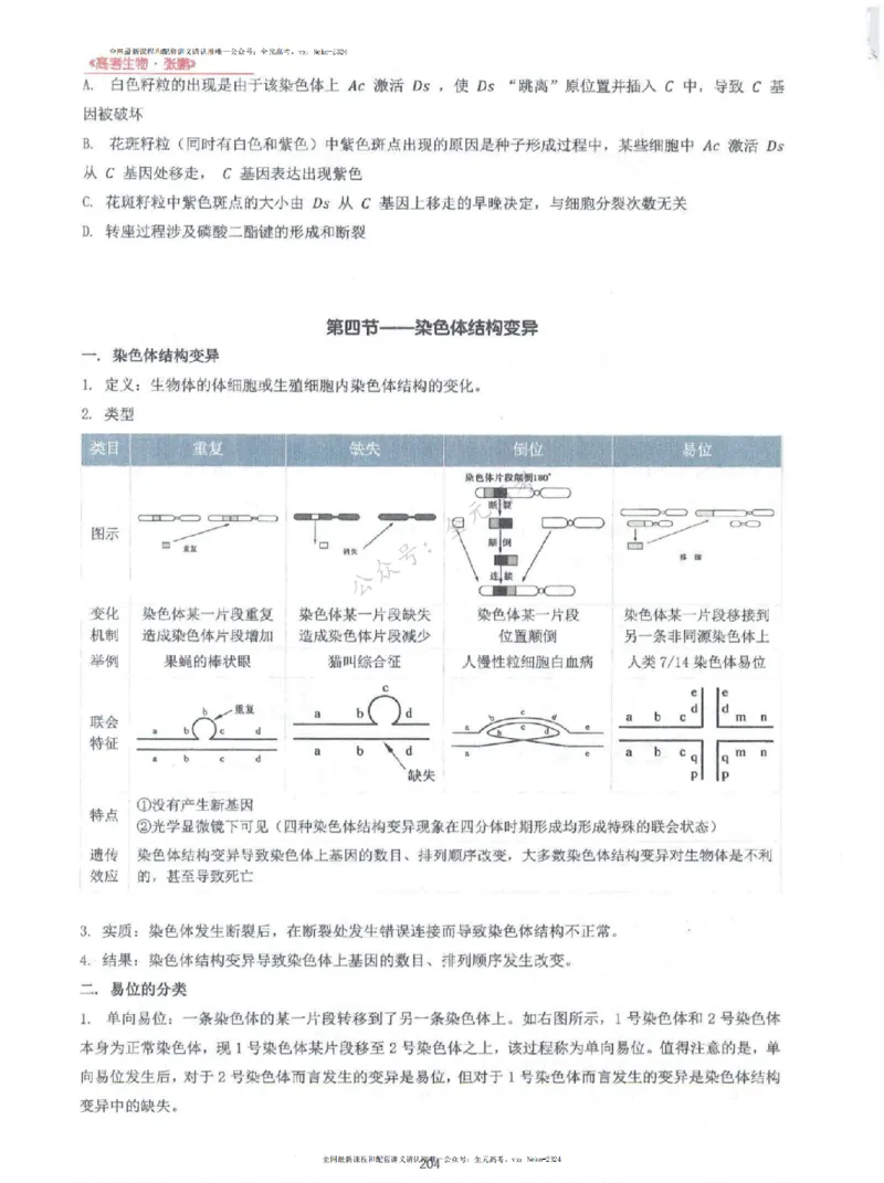 2024张鹏生物一轮复习讲义上_2024-2025高三（6-6月题库）_2024年09月试卷_张鹏