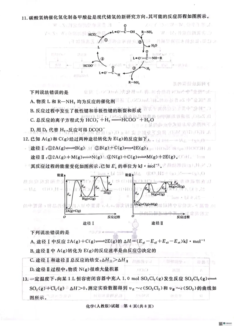2025届青桐鸣大联考高三上学期11月月考化学试题_2024-2025高三（6-6月题库）_2024年11月试卷_11292025届河南高三11月青桐鸣大联考_2025届青桐鸣大联考高三上学期11月月考化学试题+答案