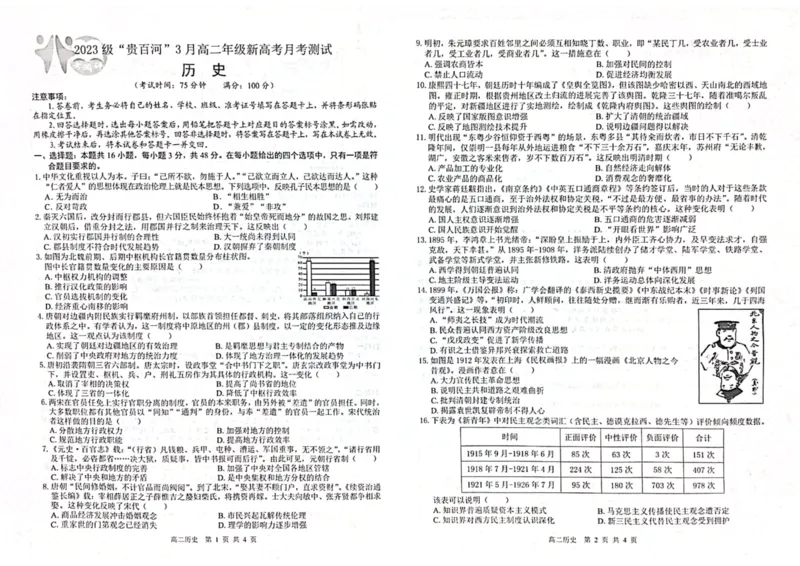 &ldquo;贵百河&rdquo;2025年3月高二联考历史试卷_2024-2025高二（7-7月题库）_2025年04月试卷(1)_0401广西壮族自治区&ldquo;贵百河&rdquo;联考2024-2025学年高二下学期3月月考