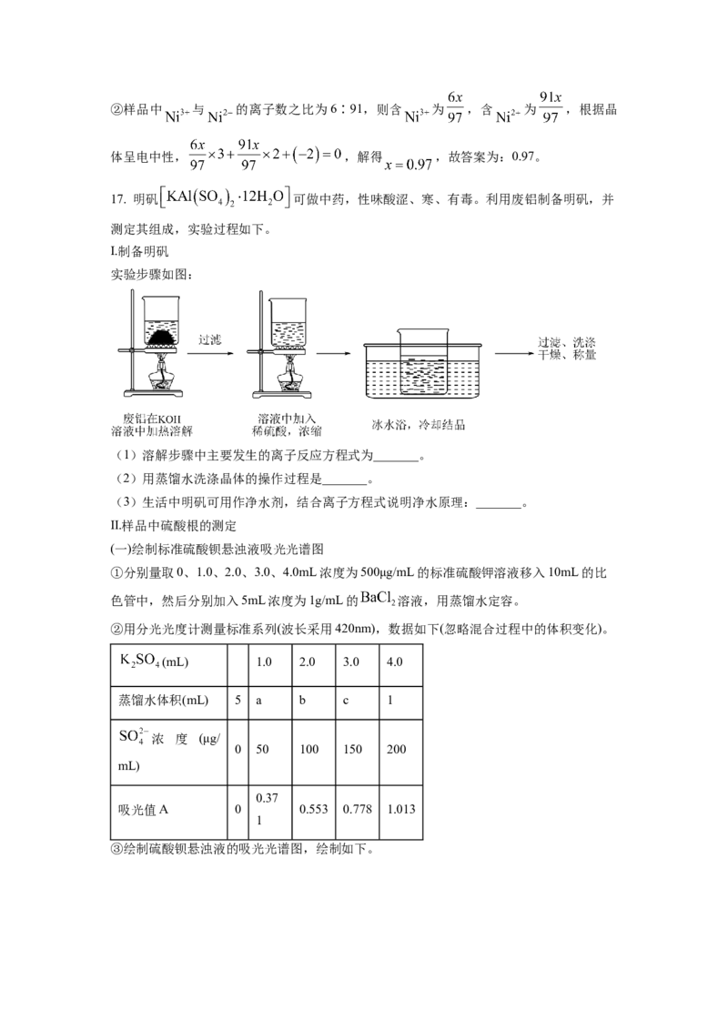 湖南省长沙市雅礼中学2022-2023学年高三下学期月考卷（六）化学试题（解析版）_2024年2月_01每日更新_10号_2023届湖南省长沙市雅礼中学高三上学期第六次月考