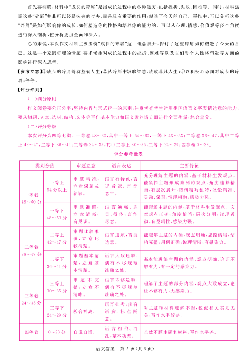 河南省部分重点高中2023-2024学年高三下学期5月大联考语文答案_2024年5月_01按日期_10号_2024届金科新未来高三5月大联考_2024金科新未来高三5月大联考语文