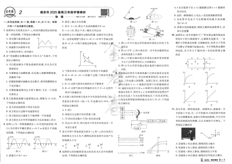 2025《金考卷&middot;特快专递&middot;第4期》物理-A3_2024-2025高三（6-6月题库）_2025年01月试卷_01012025《金考卷&middot;特快专递&middot;第4期》_物理