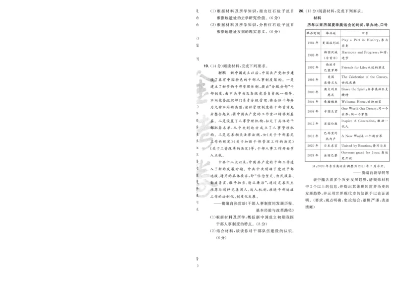 2025《金考卷&middot;特快专递&middot;第4期》历史-A4_2024-2025高三（6-6月题库）_2025年01月试卷_01012025《金考卷&middot;特快专递&middot;第4期》_历史
