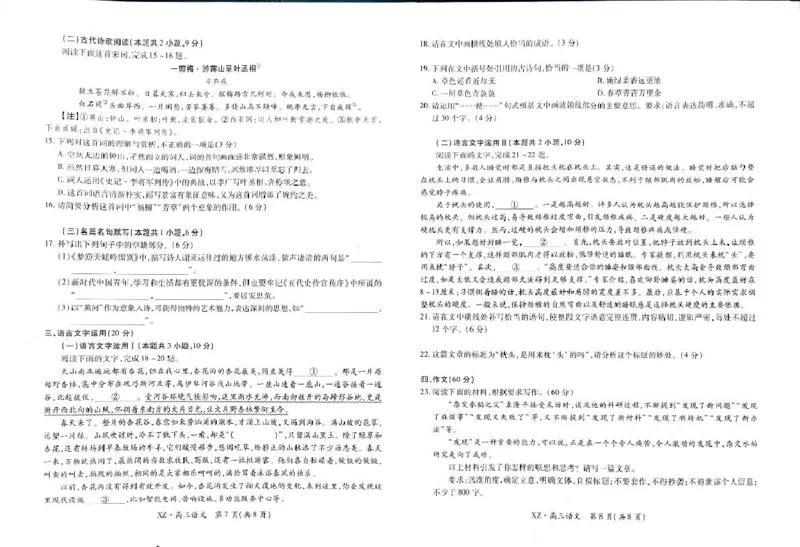 2025届西藏自治区拉萨市高三一模语文试题_2024-2025高三（6-6月题库）_2024年12月试卷_12162025届西藏自治区拉萨市高三一模_2025届西藏自治区拉萨市高三一模语文试题