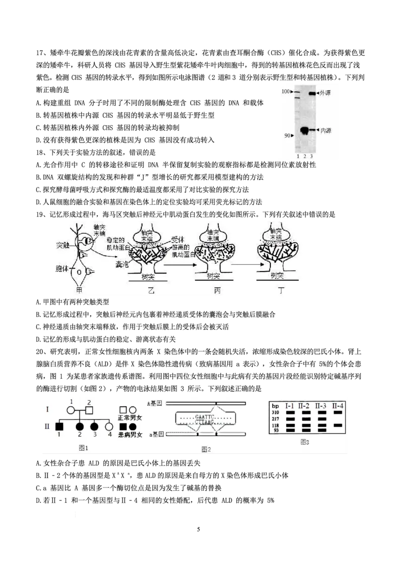 浙江省杭州第二中学2022-2023学年高三下学期3月月考生物试题_2024年2月_01每日更新_14号_2023届浙江省杭州第二中学高三下学期3月月考全科