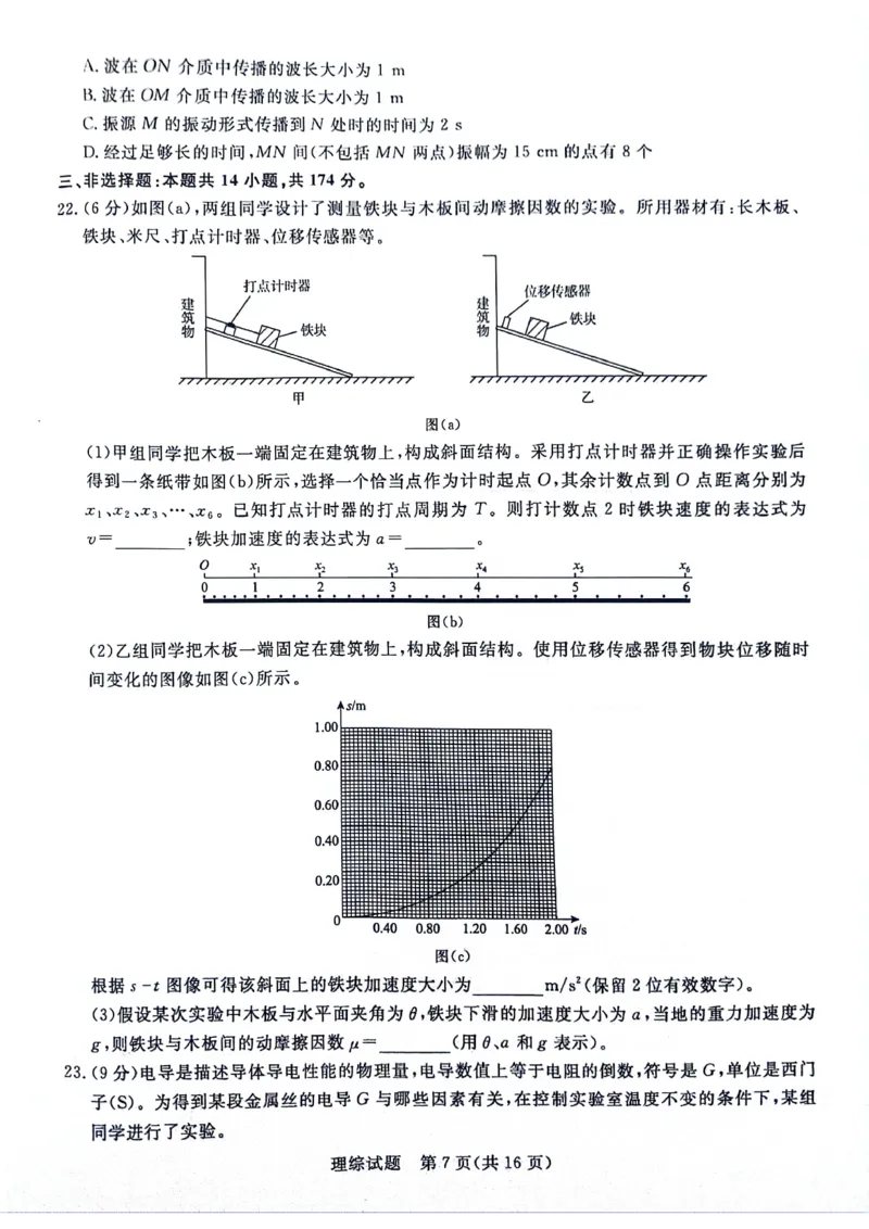 河南省部分重点高中2023-2024学年下学期高三4月大联考-理综_2024年4月_01按日期_20号_2024届青桐鸣高三4月大联考.普高招生全国统一考试
