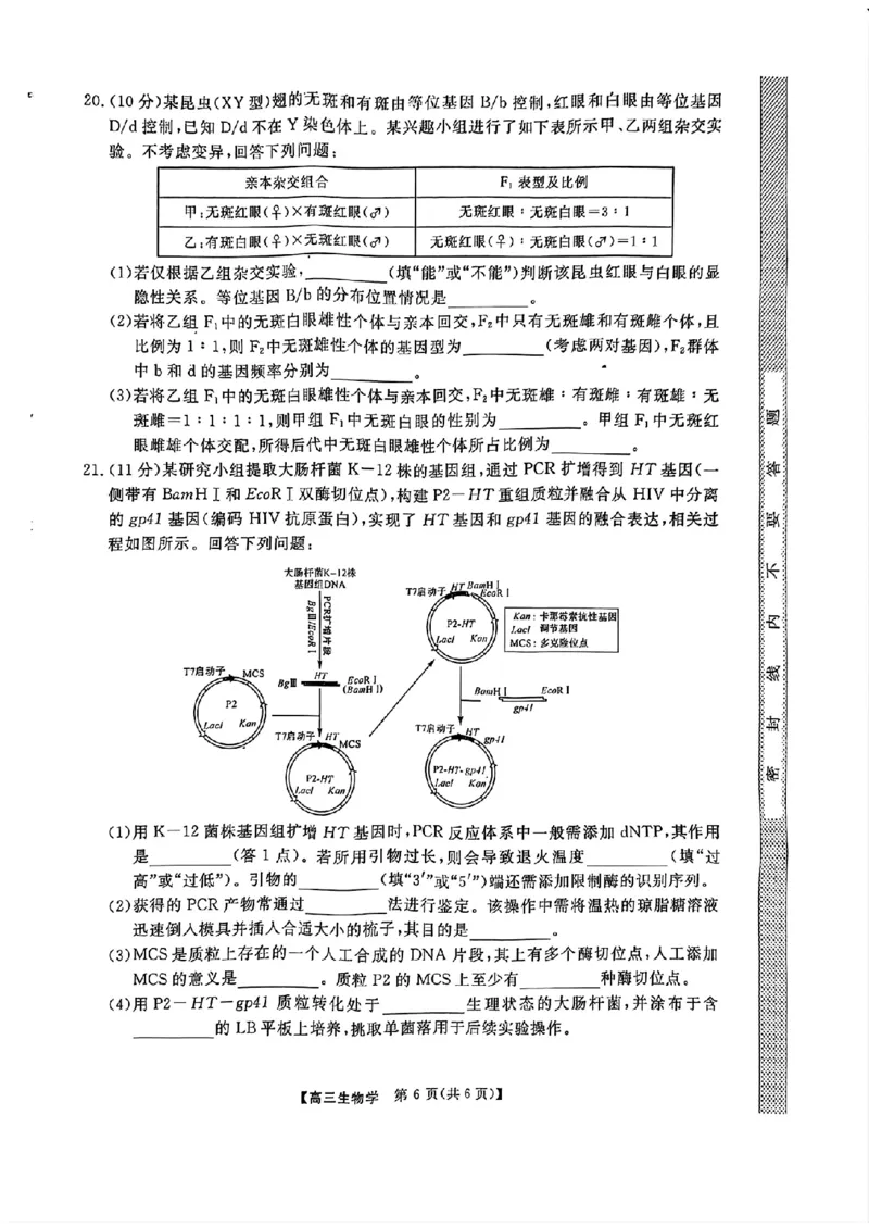 2025届金科大联考高三下学期2月质检生物+答案_2024-2025高三（6-6月题库）_2025年02月试卷_02172025届金科大联考高三下学期2月质量检测（全科）