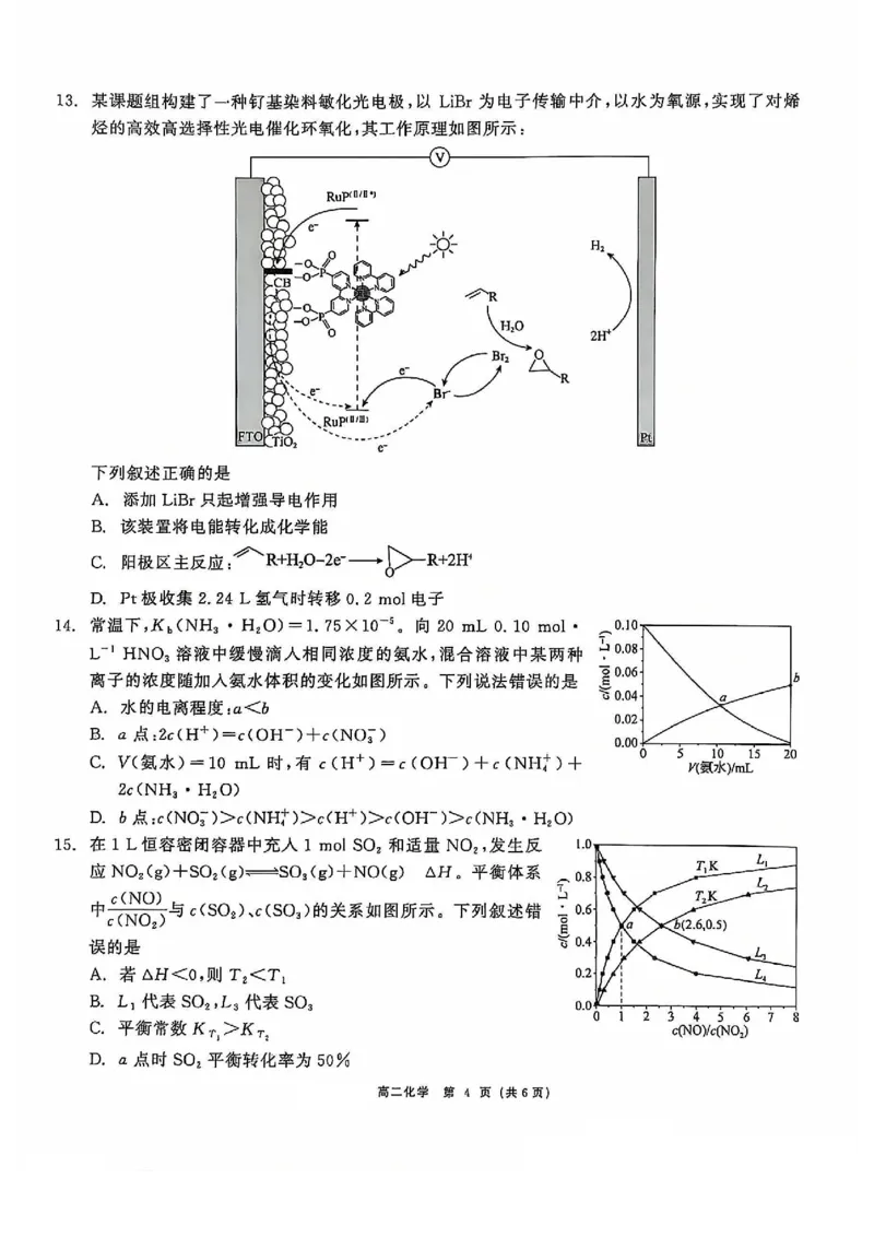 化学试题_2024-2025高二（7-7月题库）_2024年12月试卷_1212点石联考东三省2024-2025学年高二上学期12月联考调研测试_东三省2024-2025学年高二上学期12月联考调研测试化学试题