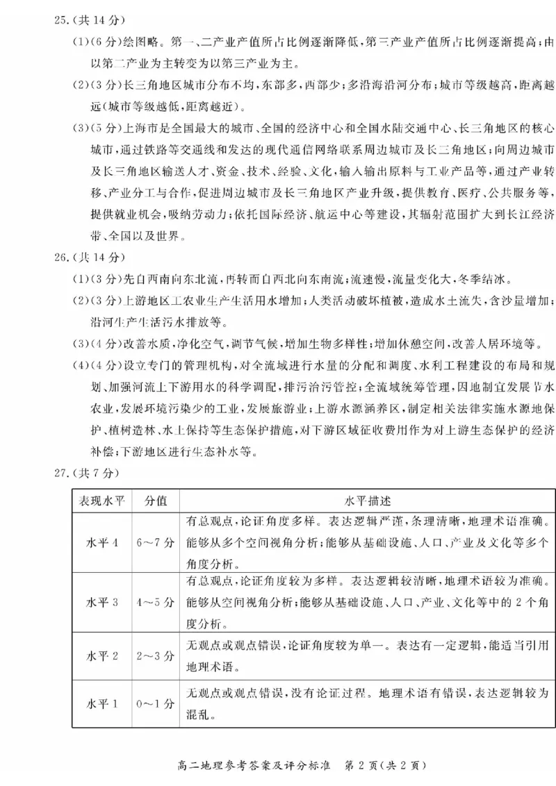2024北京东城高二（下）期末地理试题及答案_2024-2025高三（6-6月题库）_2024年07月试卷_2407172024届北京市东城区高二（下）期末考试