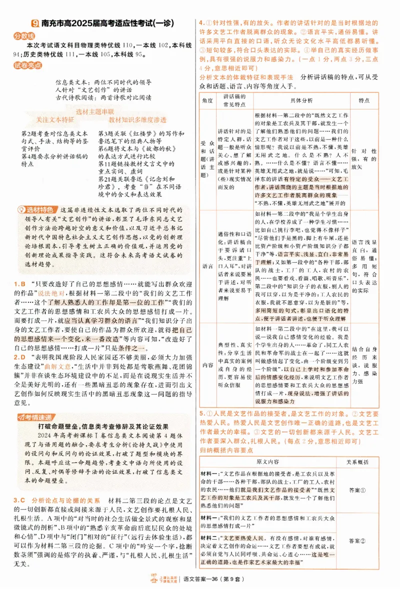 2025《金考卷&middot;特快专递&middot;第4期》语文-答案_2024-2025高三（6-6月题库）_2025年01月试卷_01012025《金考卷&middot;特快专递&middot;第4期》_语文