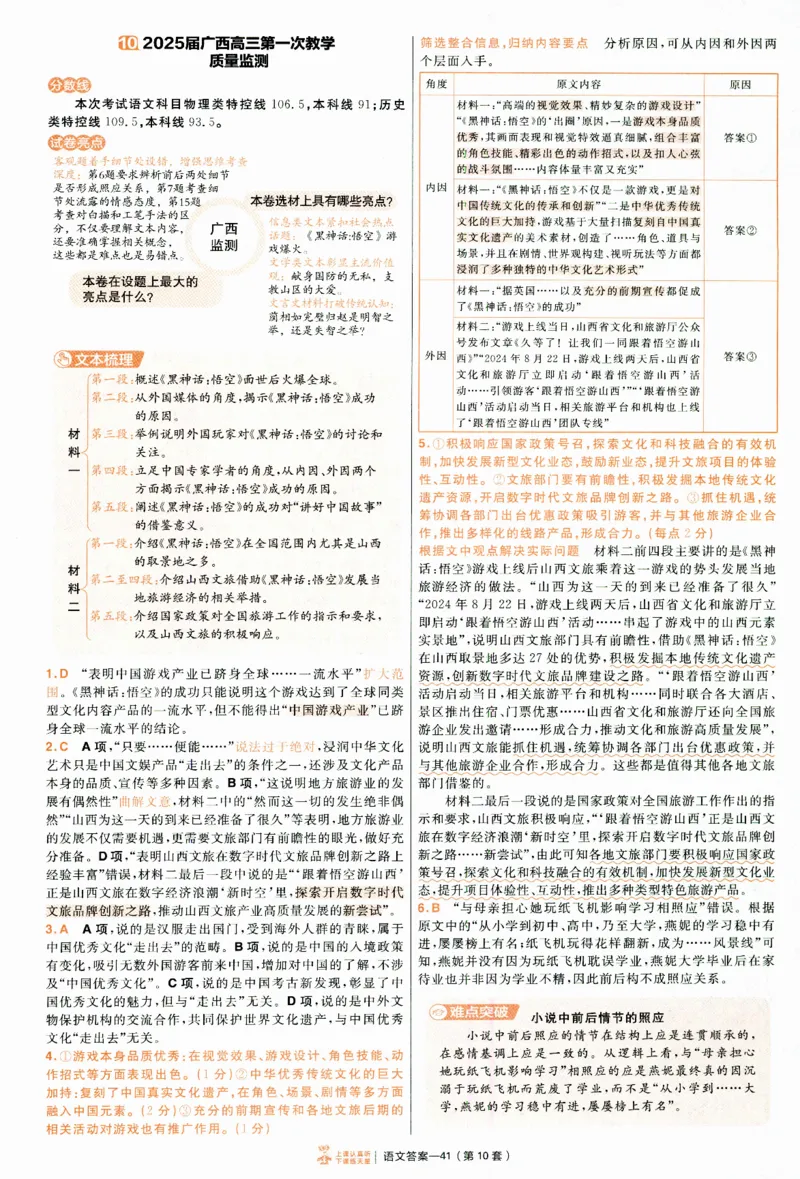 2025《金考卷&middot;特快专递&middot;第4期》语文-答案_2024-2025高三（6-6月题库）_2025年01月试卷_01012025《金考卷&middot;特快专递&middot;第4期》_语文