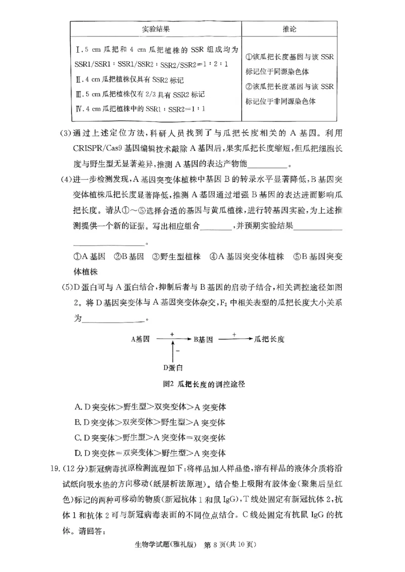 湖南省长沙市雅礼中学2024届高三上学期月考（五）生物(1)_2024年2月_022月合集_2024届湖南省长沙市雅礼中学高三上学期月考（五）