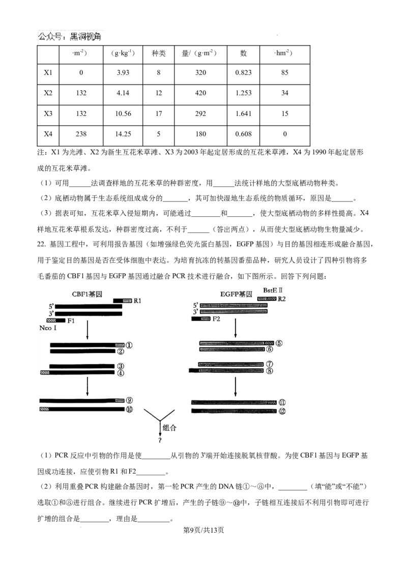 2025届河南省安阳市多校联考高三调研考试（一模）生物试题_2024-2025高三（6-6月题库）_2024年09月试卷_0908河南省天一大联考2024-2025学年高三上学期调研考试