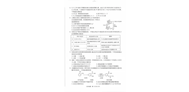 0001_2024-2025高三（6-6月题库）_2024年07月试卷_2407102025届四川成都高三零诊（成都市2022级高中毕业班摸底测试）_四川省成都市2023-2024学年高二下学期摸底测试化学试题