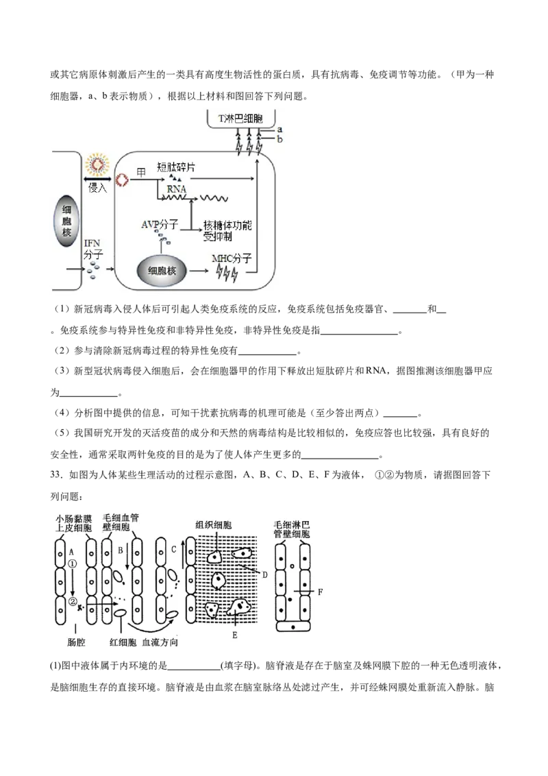 内蒙古呼和浩特市第二中学2025-2026学年高二上学期期中考试生物Word版含答案_2024-2025高二（7-7月题库）_2026年1月高二