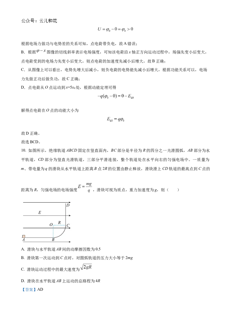 2025河南省天一大联考高二上学期阶段性测试（一）物理Word版含解析_2024-2025高二（7-7月题库）_2024年10月试卷_10262025河南省天一大联考高二上学期阶段性测试（一）
