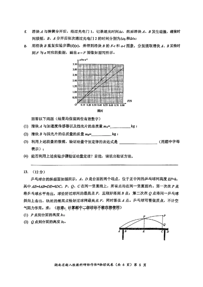 2024年湖北省新八校协作体高三10月联考物理试卷_2024-2025高三（6-6月题库）_2024年10月试卷_10112024-2025学年湖北省新八校协作体高三10月联考_2024年湖北省新八校协作体高三10月联考物理