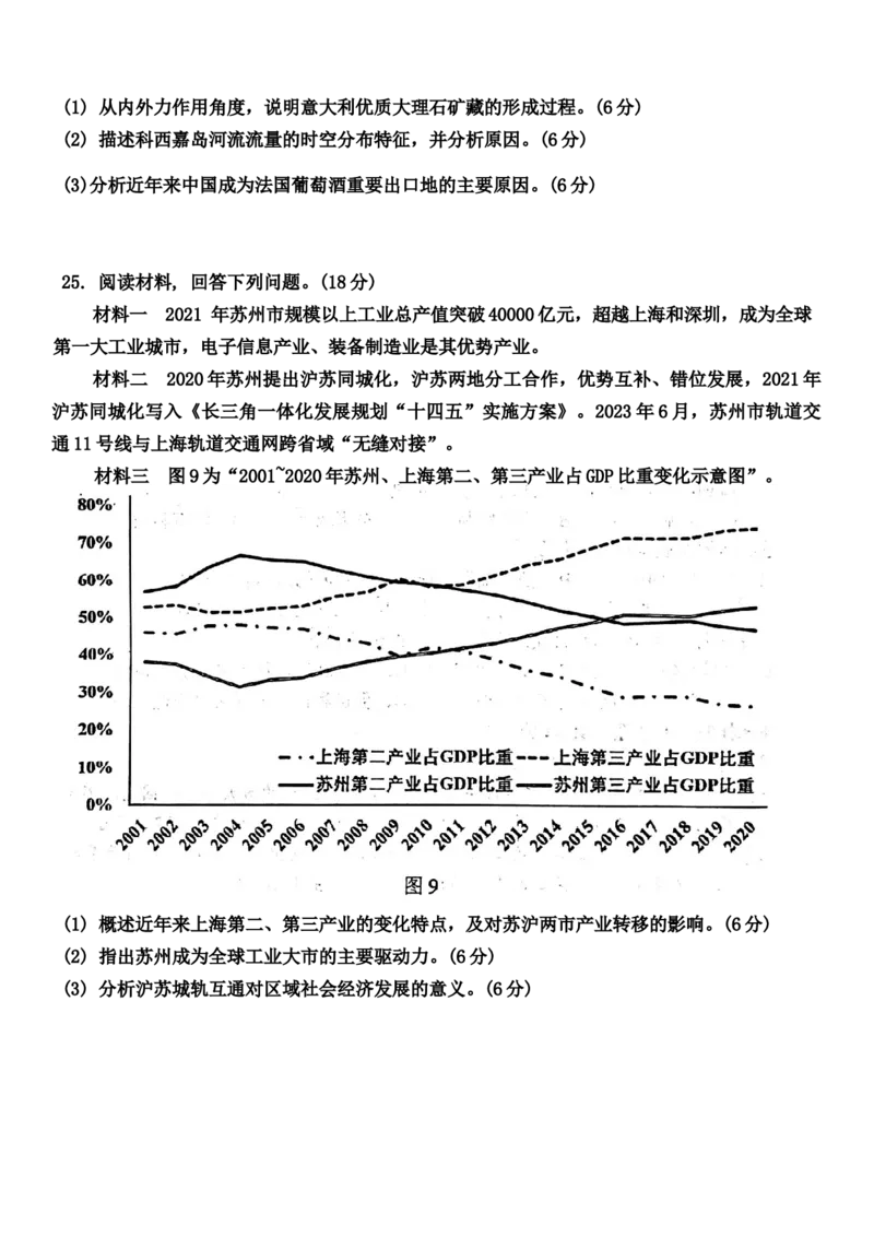 江苏省常州市2023-2024学年高三上学期期末监测地理试卷_2024年2月_01每日更新_01号_2024届江苏省常州市高三上学期期末学业水平监测_江苏省常州市2024届高三上学期期末学业水平监测地理