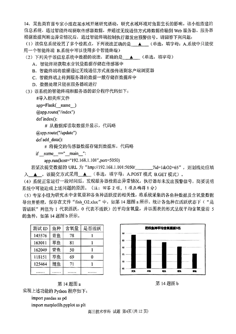 2025届天域全国名校协作体浙江省10月联考高三技术试题_2024-2025高三（6-6月题库）_2024年10月试卷_10082025届天域全国名校协作体浙江省10月联考