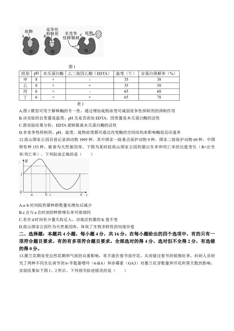 湖南省邵阳市2024届高三下学期二模生物试题Word版含答案(1)_2024年3月_013月合集_2024届湖南省邵阳市高三下学期二模