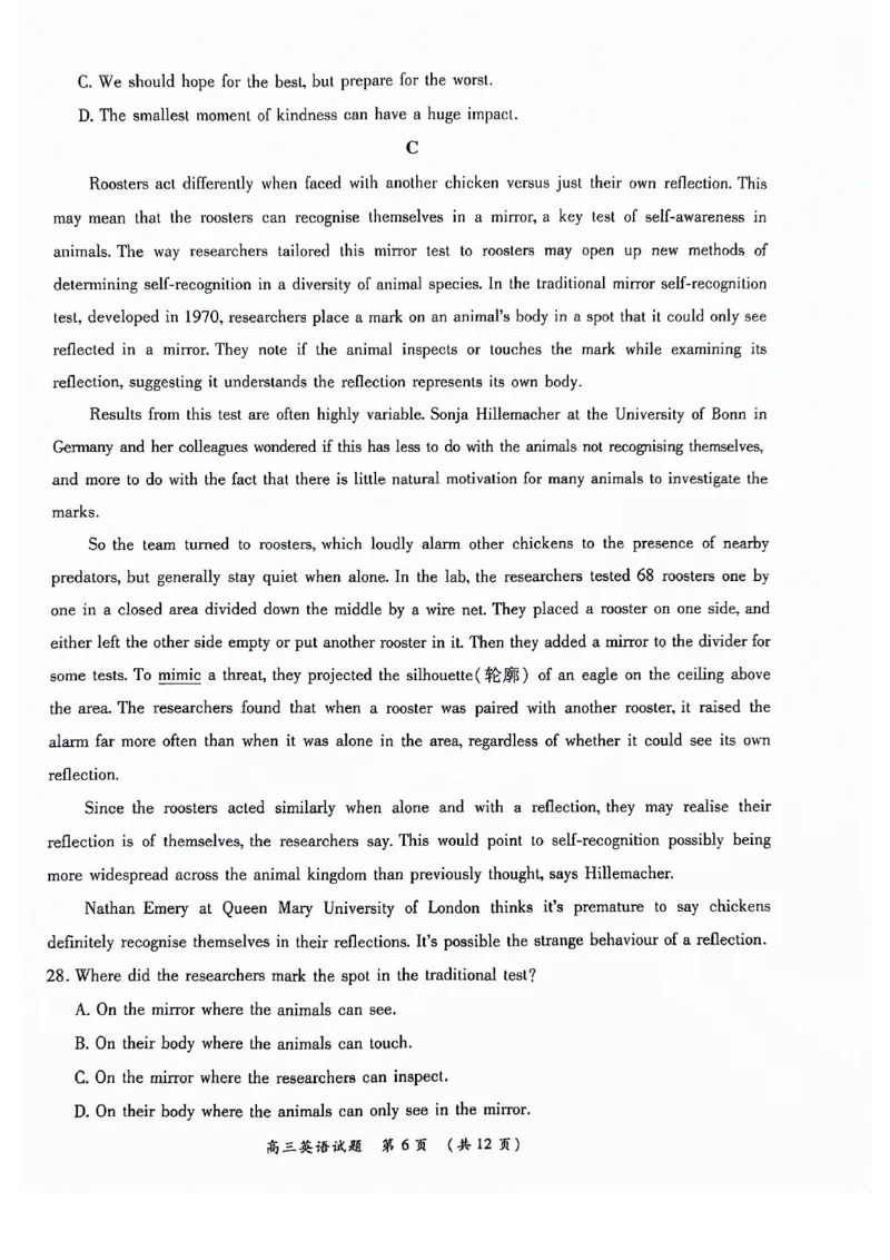 河南豫北名校2024届高三上学期高考备考精英联赛调研卷（1月期末）英语(1)_2024年2月_022月合集_2024届河南豫北名校高三上学期高考备考精英联赛调研卷（1月期末）