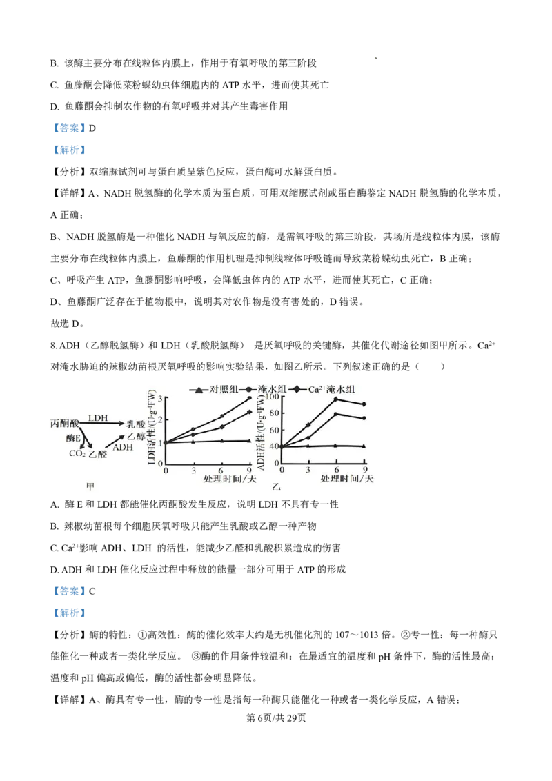 2025届河北省衡水中学高三10月综合素质测评（二）-生物试题+答案_2024-2025高三（6-6月题库）_2024年10月试卷_10142025届河北省衡水中学高三10月综合素质测评（二）