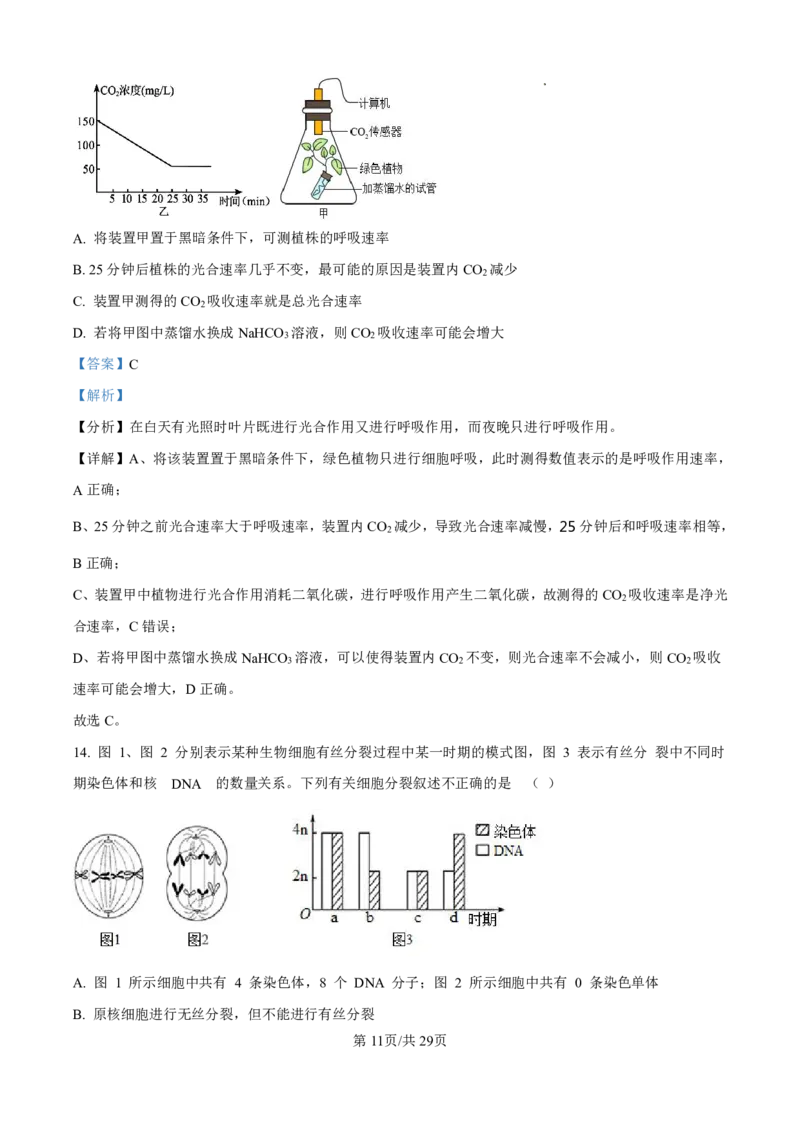 2025届河北省衡水中学高三10月综合素质测评（二）-生物试题+答案_2024-2025高三（6-6月题库）_2024年10月试卷_10142025届河北省衡水中学高三10月综合素质测评（二）