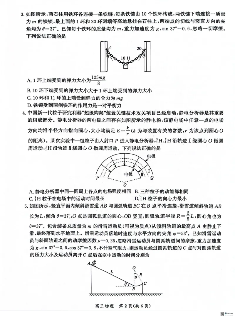 河北省沧衡名校联盟2023-2024学年高三下学期模拟考试（期中）物理试题+答案(1)_2024年5月_025月合集_2024届河北沧衡名校联盟高三下学期模拟考试（期中）