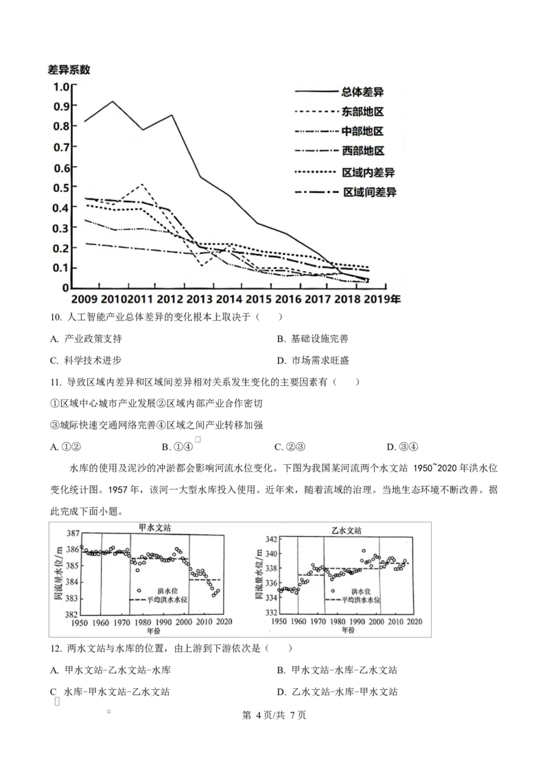 内蒙古自治区赤峰市红山区赤峰第四中学2024-2025学年高二下学期4月月考地理试题Word版无答案_2024-2025高二（7-7月题库）_2025年05月试卷