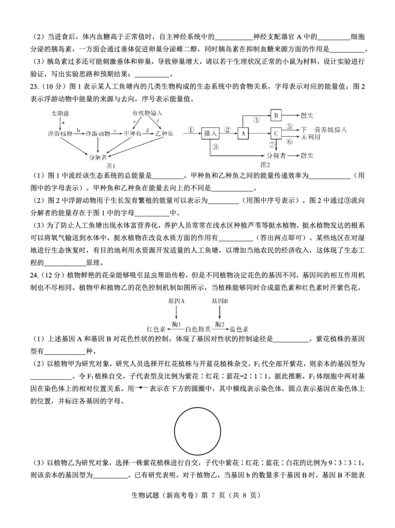 新高考卷名校教研联盟2024届高三3月联考生物_2024年3月_013月合集_2024届名校教研联盟高三3月联考（新高考卷）_名校教研联盟2024届高三3月联考（新高考卷）生物