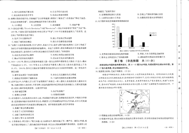 文综_2024年3月_013月合集_2024届陕西省商洛市高三第四次模拟检测_陕西省商洛市2024届高三第四次模拟检测文综