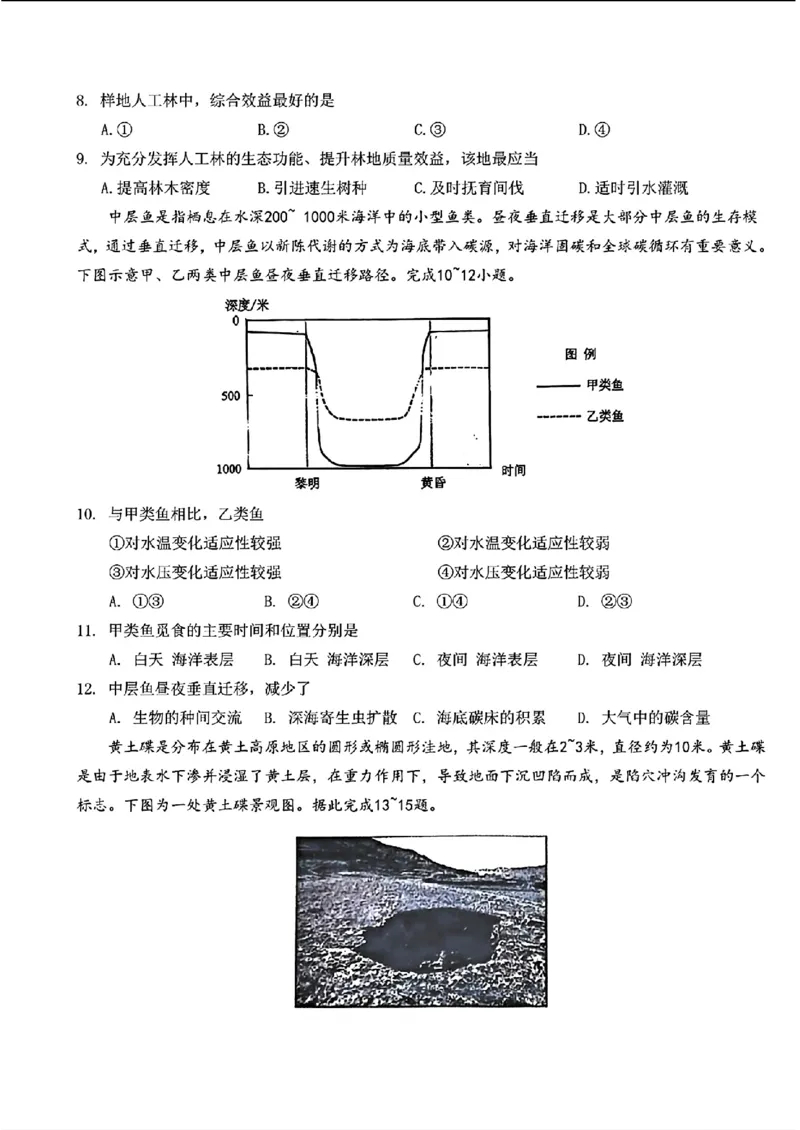 湖北省宜荆荆2023-2024学年高三下学期五月高考适应性考试地理试题(1)_2024年5月_025月合集_2024届湖北省宜荆荆高三下学期五月高考适应性考试
