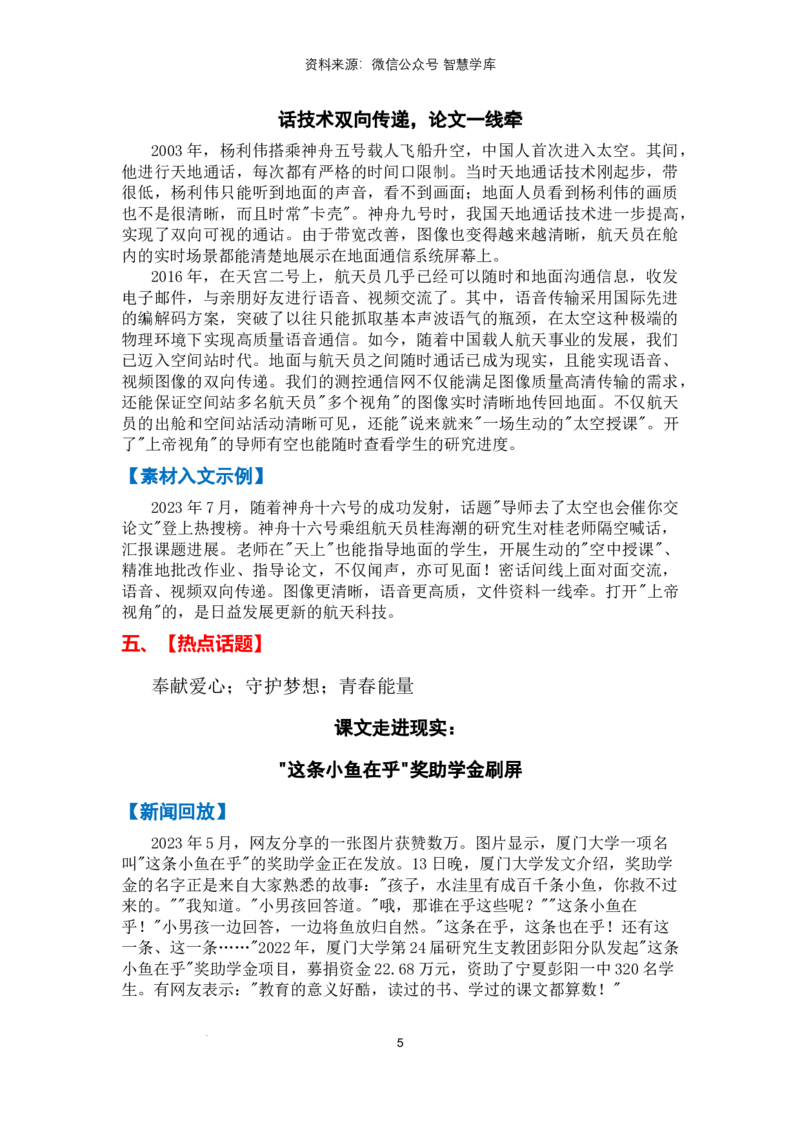 热点时政方向01青年力量（热点话题+时事速递+素材聚焦+人文示例）_2024年5月_01按日期_2号_2024高考语文写作专题（素材大全+写作技巧+满分作文+真题）