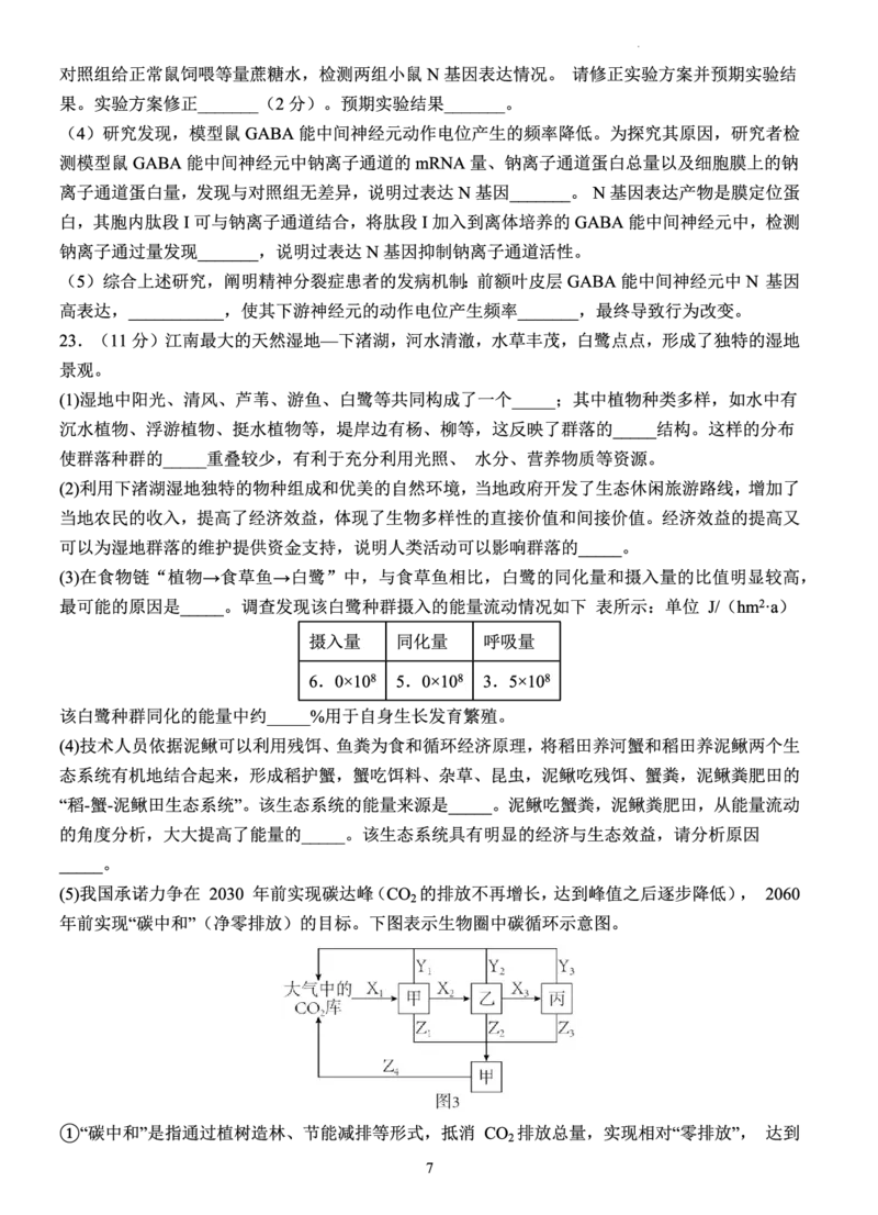 江苏省扬州中学2022-2023学年高三下学期3月月考生物试题(1)_2024年2月_022月合集_2023届江苏省扬州中学高三下学期3月阶段调研全科