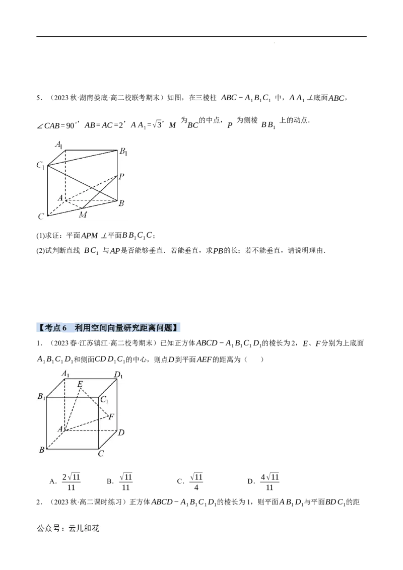 专题1.7空间向量与立体几何全章八类必考压轴题（举一反三）（人教A版2019选择性必修第一册）（原卷版）_2024-2025高二（7-7月题库）