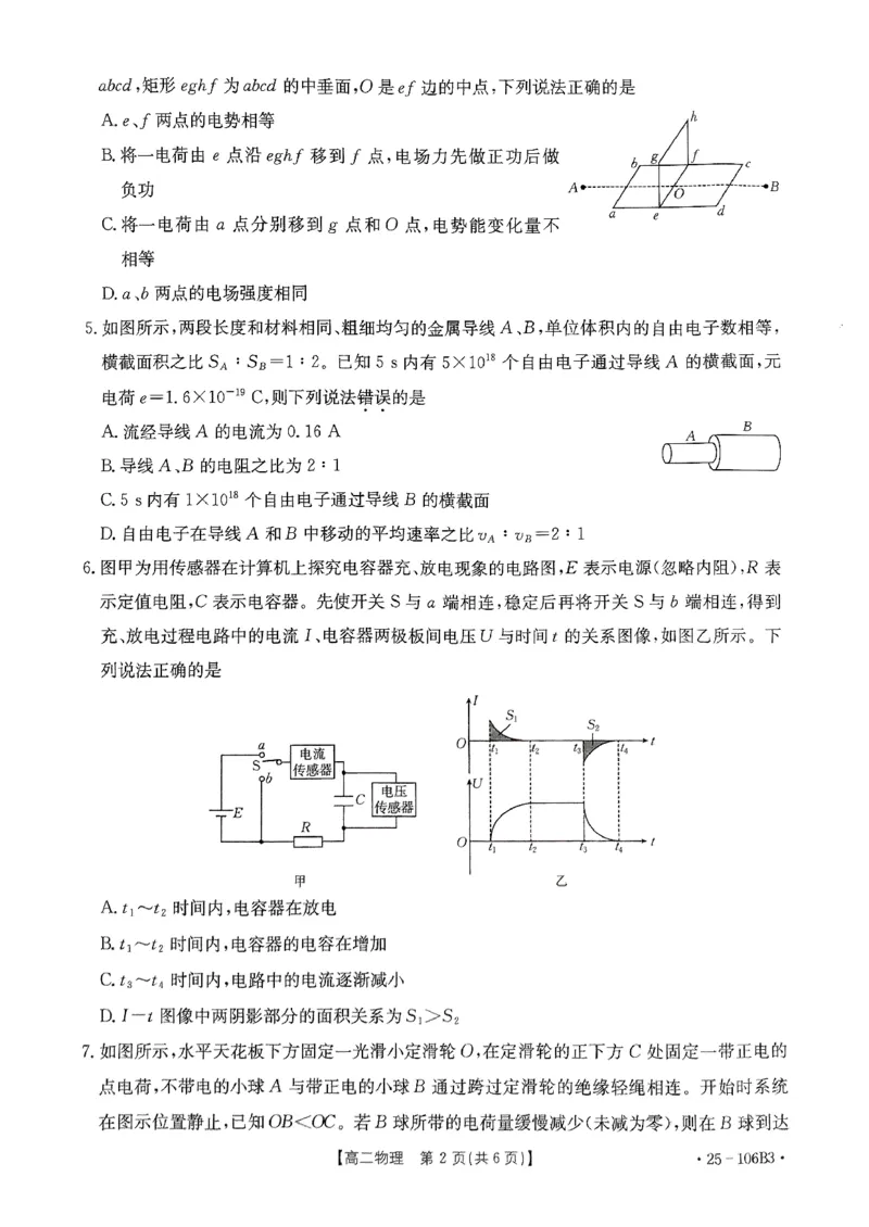 2024-2025学年上学期高二物理期中考试试卷_2024-2025高二（7-7月题库）_2024年12月试卷_1209广东省湛江市2024-2025学年高二上学期11月期中考试_2024-2025学年上学期高二物理试卷及答案