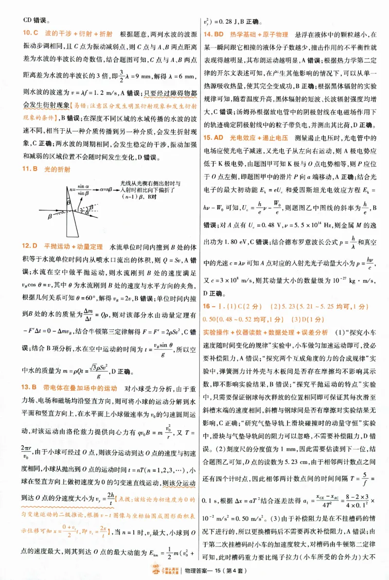 2025《金考卷&middot;特快专递&middot;第4期》物理-答案_2024-2025高三（6-6月题库）_2025年01月试卷_01012025《金考卷&middot;特快专递&middot;第4期》_物理